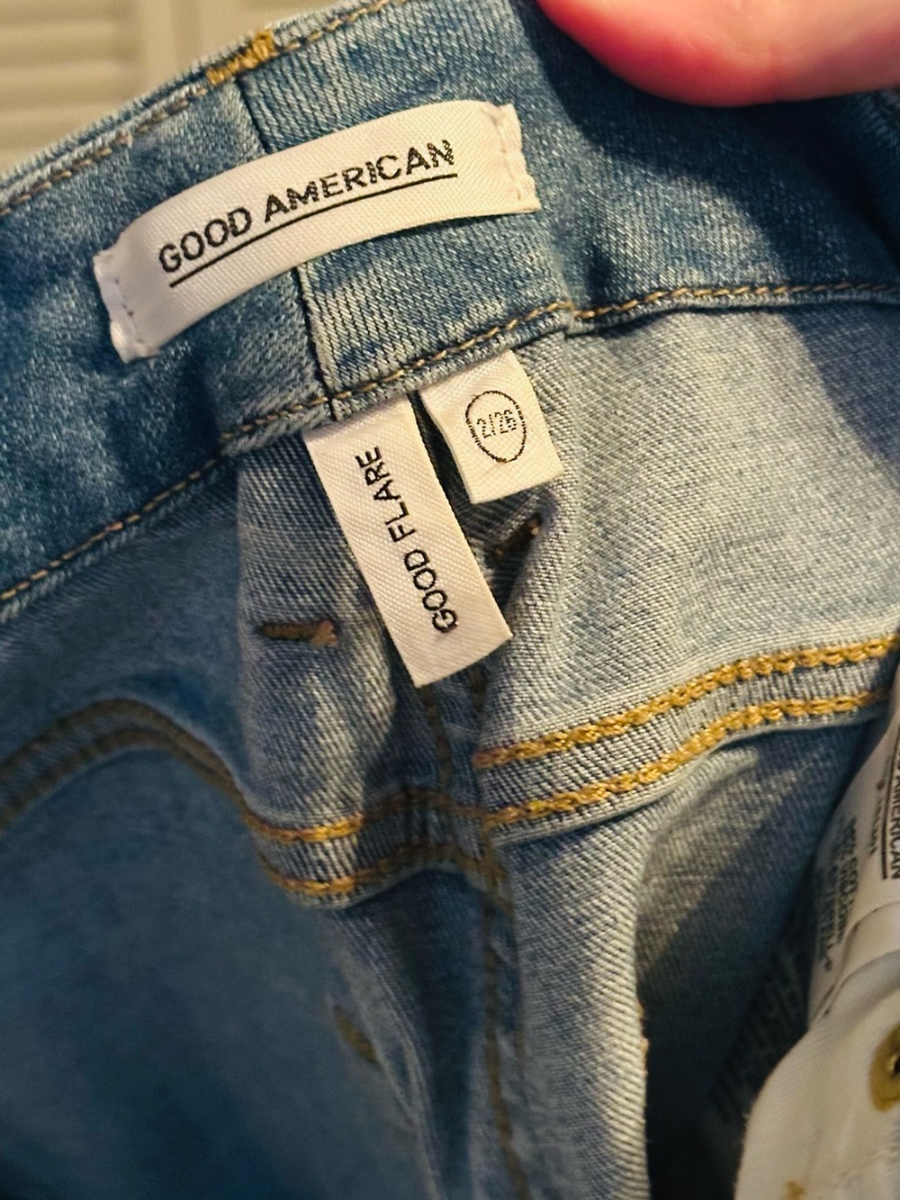 Good American Light Wash Flare Jeans